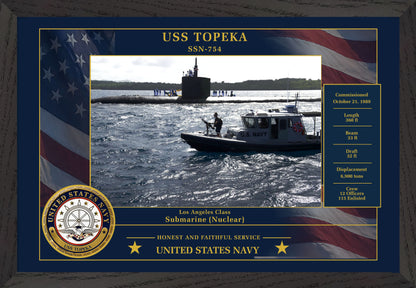 USS Topeka SSN-754 Framed Patriotic Photo