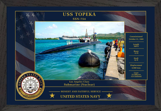 USS Topeka SSN-754 Framed Patriotic Photo