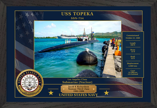 USS Topeka SSN-754 Framed Patriotic Photo