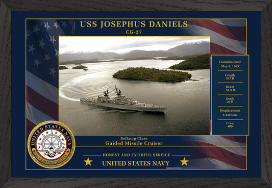 USS Josephus Daniels CG-27 Framed Patriotic Photo