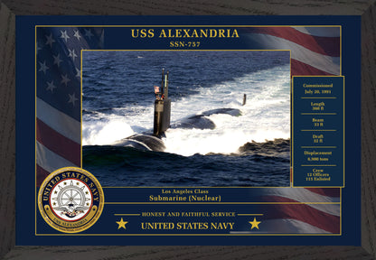 USS Alexandria SSN-757 Framed Patriotic Photo