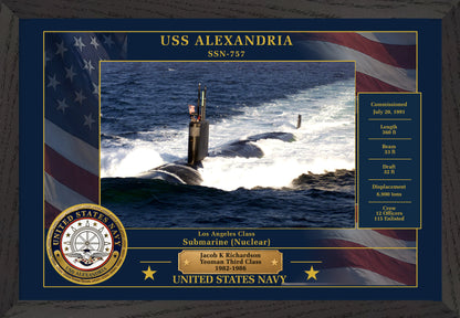 USS Alexandria SSN-757 Framed Patriotic Photo