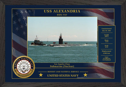 USS Alexandria SSN-757 Framed Patriotic Photo
