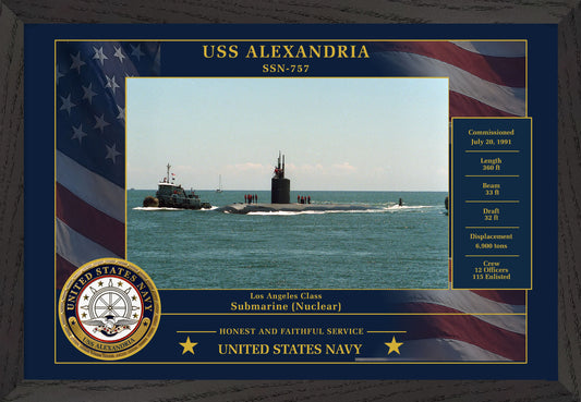 USS Alexandria SSN-757 Framed Patriotic Photo