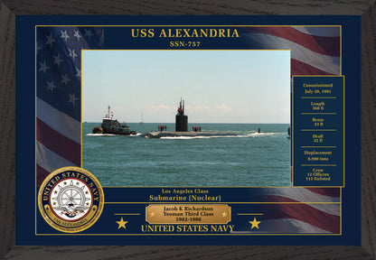 USS Alexandria SSN-757 Framed Patriotic Photo