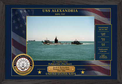 USS Alexandria SSN-757 Framed Patriotic Photo