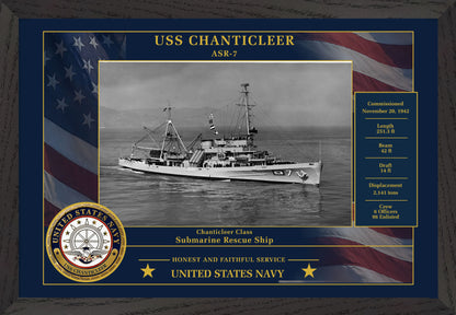 USS Chanticleer ASR-7 Framed Patriotic Photo