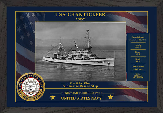 USS Chanticleer ASR-7 Framed Patriotic Photo