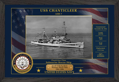 USS Chanticleer ASR-7 Framed Patriotic Photo