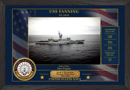 USS Fanning FF-1076 Framed Patriotic Photo