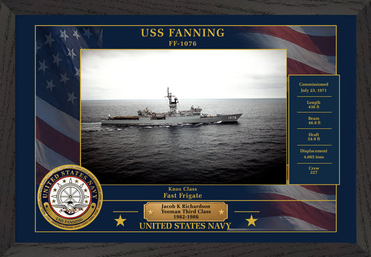 USS Fanning FF-1076 Framed Patriotic Photo