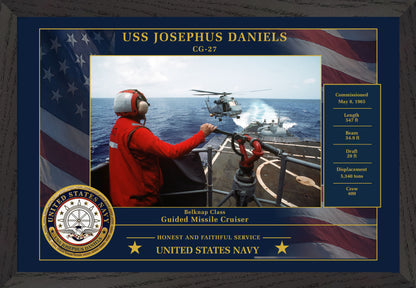 USS Josephus Daniels CG-27 Framed Patriotic Photo