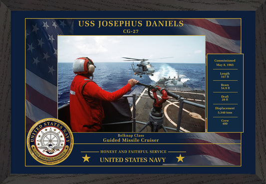 USS Josephus Daniels CG-27 Framed Patriotic Photo