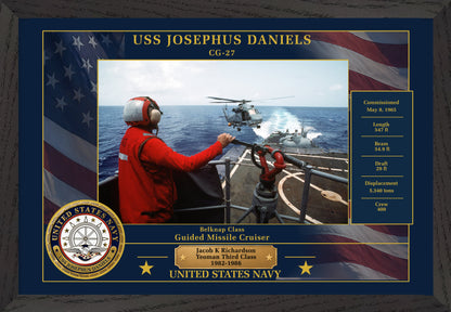 USS Josephus Daniels CG-27 Framed Patriotic Photo