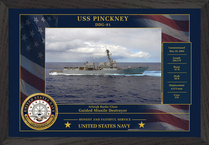 USS Pinckney DDG-91 Framed Patriotic Photo