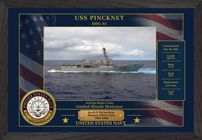 USS Pinckney DDG-91 Framed Patriotic Photo