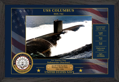 USS Columbus SSN-762 Framed Patriotic Photo