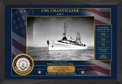 USS Chanticleer ASR-7 Framed Patriotic Photo