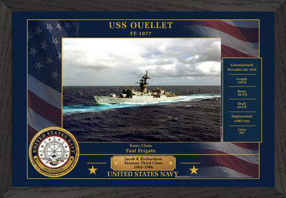 USS Ouellet FF-1077 Framed Patriotic Photo
