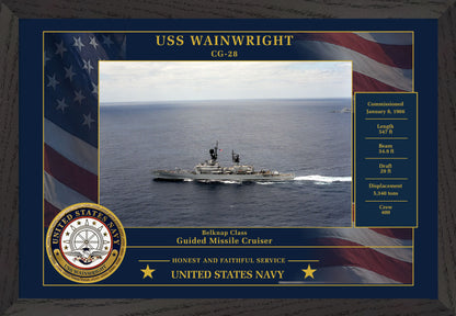 USS Wainwright CG-28 Framed Patriotic Photo