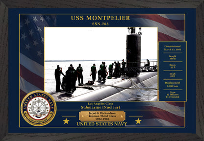 USS Montpelier SSN-765 Framed Patriotic Photo
