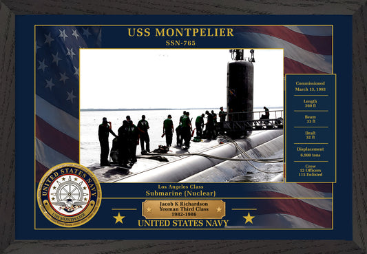 USS Montpelier SSN-765 Framed Patriotic Photo