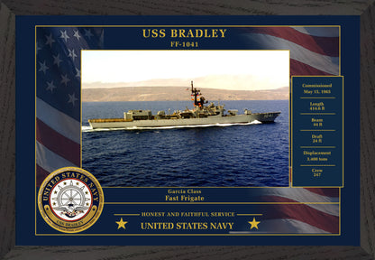 USS Bradley FF-1041 Framed Patriotic Photo