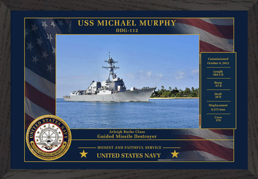 USS Michael Murphy DDG-112 Framed Patriotic Photo