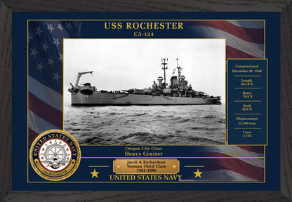 USS Rochester CA-124 Framed Patriotic Photo