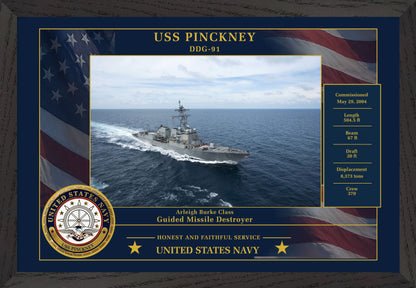 USS Pinckney DDG-91 Framed Patriotic Photo