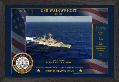 USS Wainwright CG-28 Framed Patriotic Photo