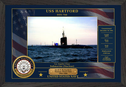 USS Hartford SSN-768 Framed Patriotic Photo