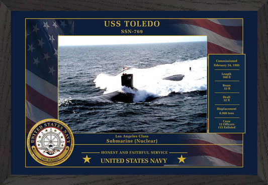 USS Toledo SSN-769 Framed Patriotic Photo