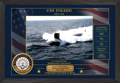 USS Toledo SSN-769 Framed Patriotic Photo