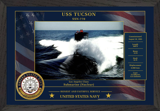 USS Tucson SSN-770 Framed Patriotic Photo