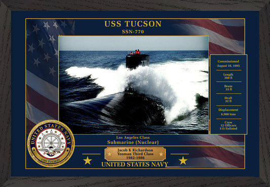 USS Tucson SSN-770 Framed Patriotic Photo