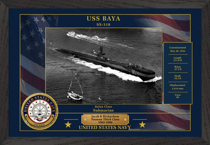 USS Baya SS-318 Framed Patriotic Photo