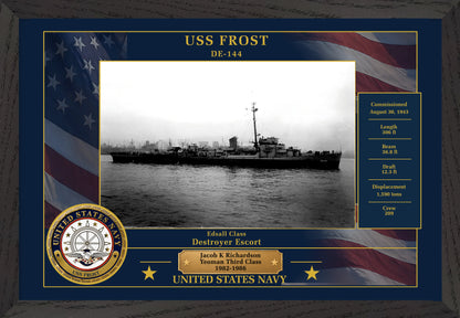 USS Frost DE-144 Framed Patriotic Photo
