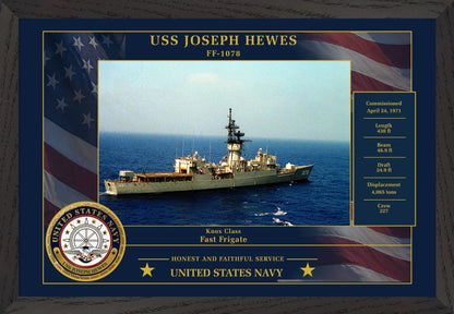 USS Joseph Hewes FF-1078 Framed Patriotic Photo