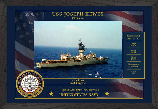 USS Joseph Hewes FF-1078 Framed Patriotic Photo