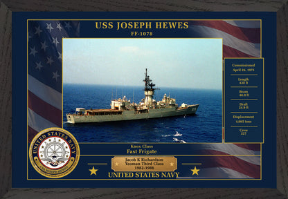 USS Joseph Hewes FF-1078 Framed Patriotic Photo
