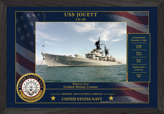 USS Jouett CG-29 Framed Patriotic Photo