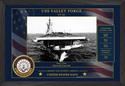 USS Valley Forge CV-45 Framed Patriotic Photo