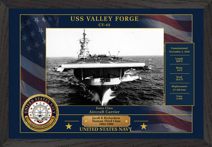 USS Valley Forge CV-45 Framed Patriotic Photo
