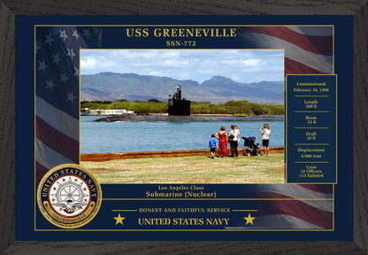 USS Greeneville SSN-772 Framed Patriotic Photo