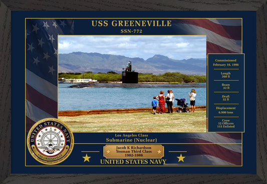 USS Greeneville SSN-772 Framed Patriotic Photo