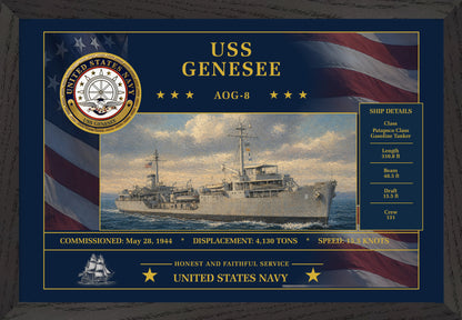 USS Genesee AOG-8 Framed Patriotic Art