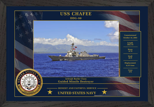 USS Chafee DDG-90 Framed Patriotic Photo