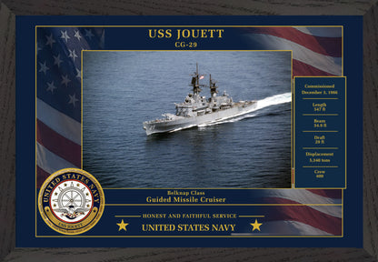 USS Jouett CG-29 Framed Patriotic Photo