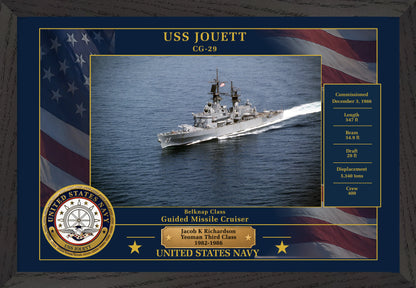 USS Jouett CG-29 Framed Patriotic Photo